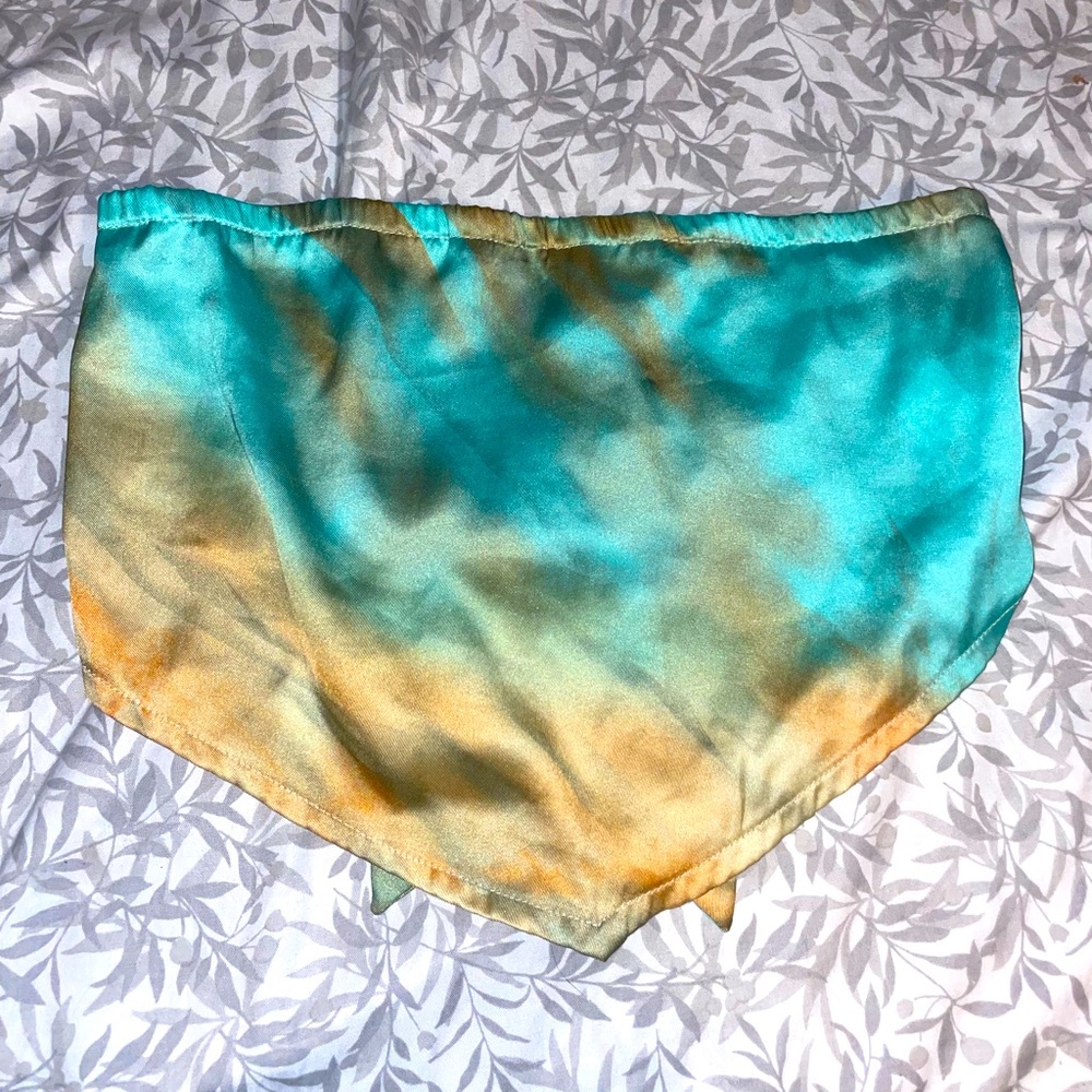 Teal and Orange Crop Top